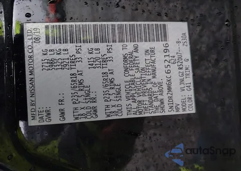 2019 Nissan Pathfinder Sl from USA, damaged, VIN 5N1DR2MM6KC652196